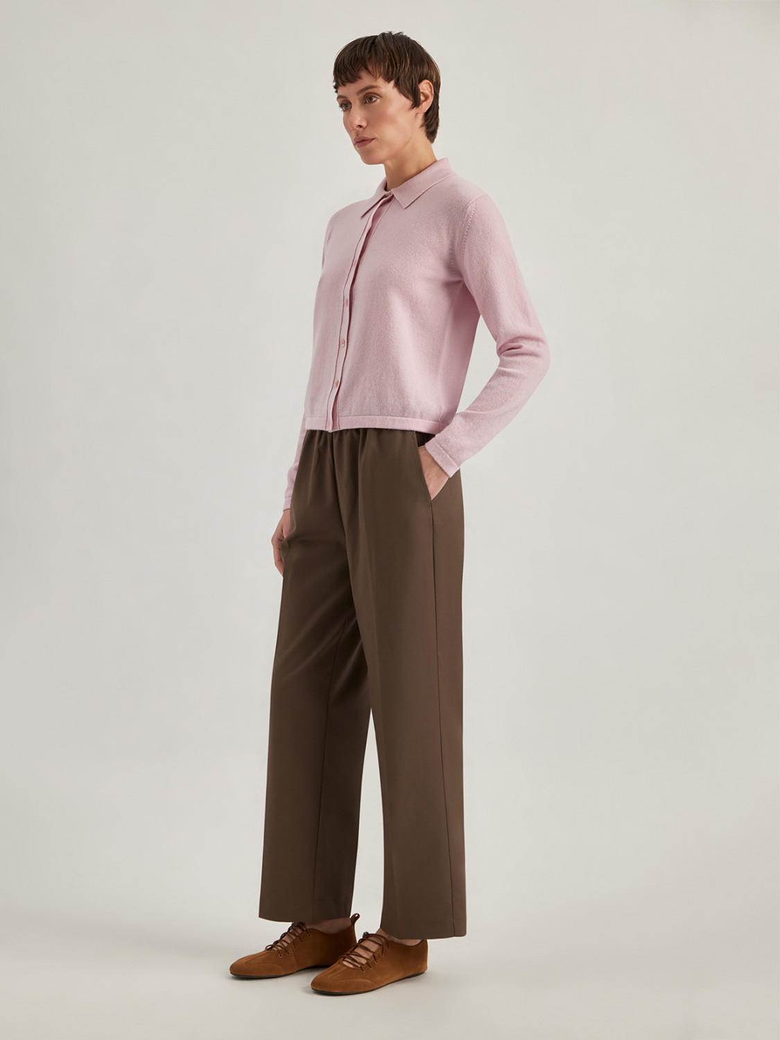 ALPHA STUDIO: SHIRT CARDIGAN IN CASHMERE