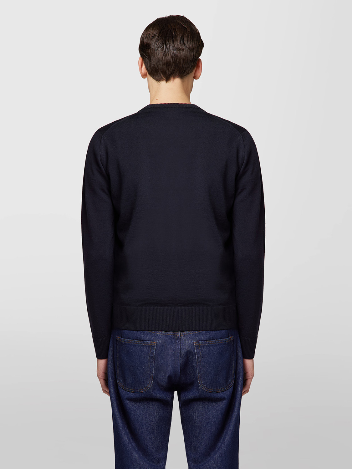 ALPHA STUDIO: BASIC MANDARIN COLLAR CARDIGAN IN MERINO WOOL