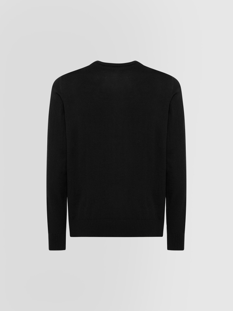 BASIC MANDARIN COLLAR CARDIGAN IN MERINO WOOL