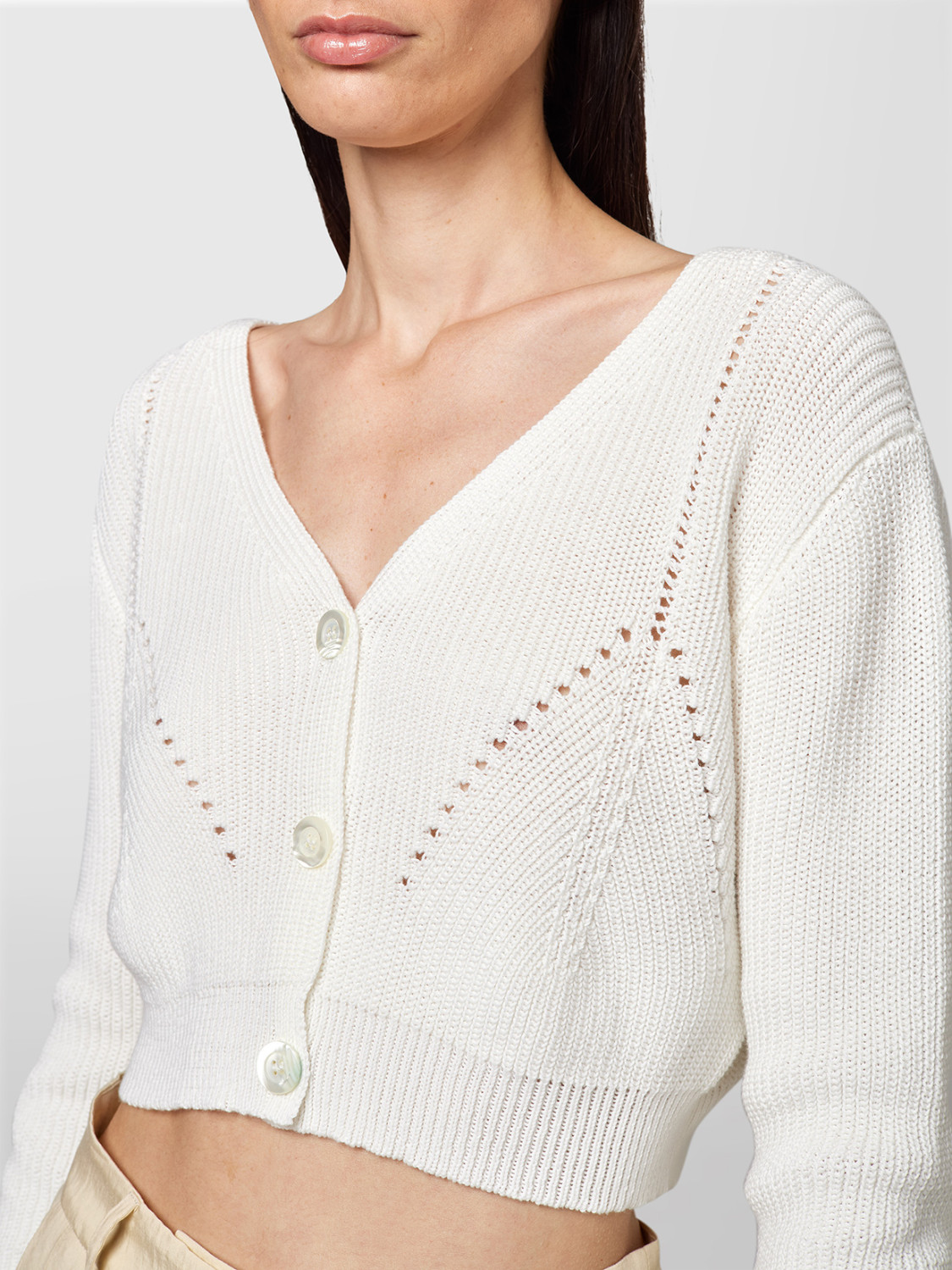 ALPHA STUDIO: CROP CARDIGAN NEW ROMANTIC