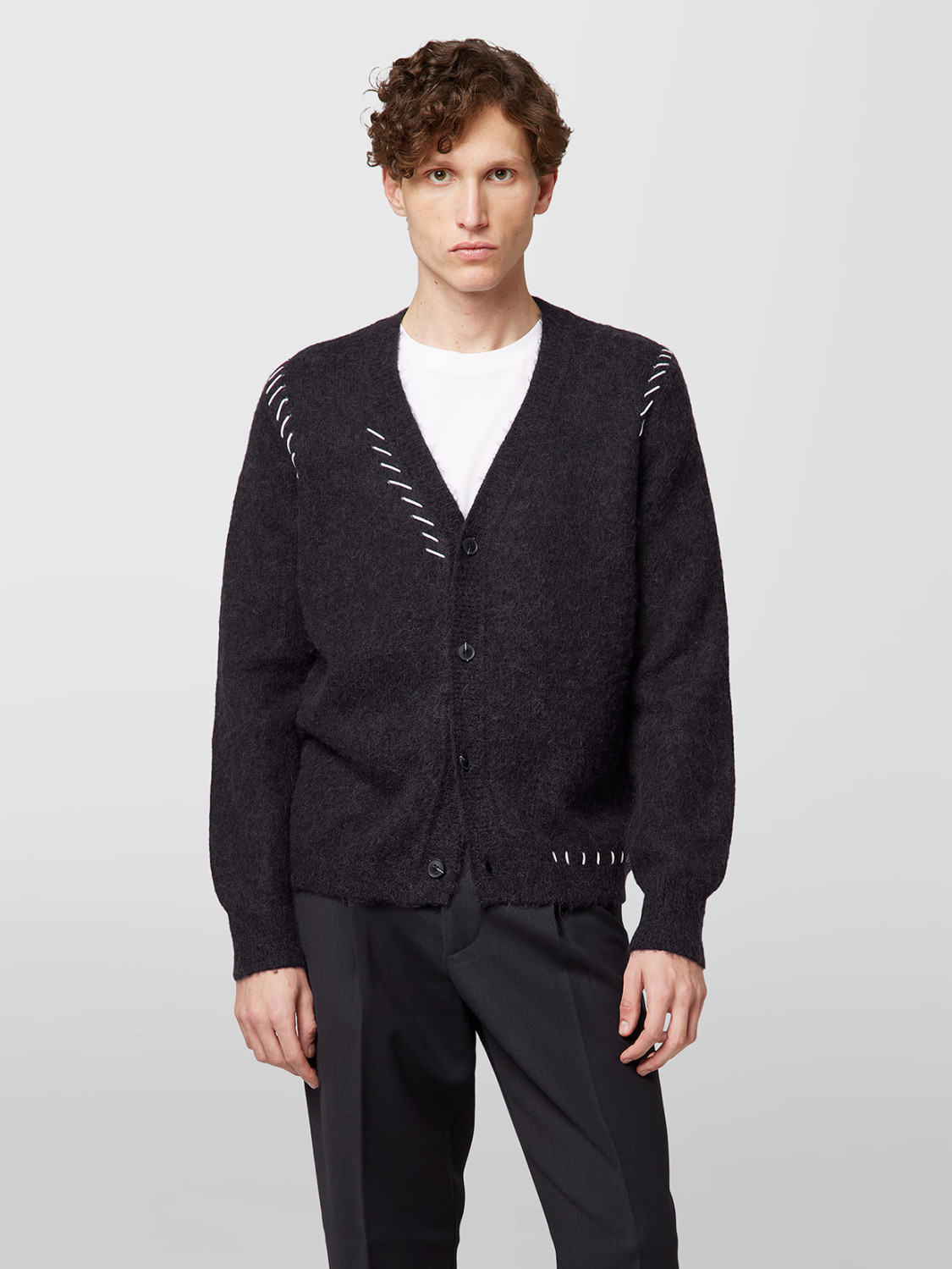 ALPHA STUDIO: CARDIGAN EMBROIDERY IN ALPACA