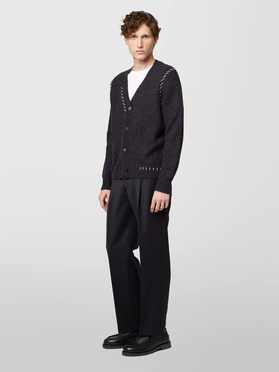 ALPHA STUDIO: CARDIGAN EMBROIDERY IN ALPACA