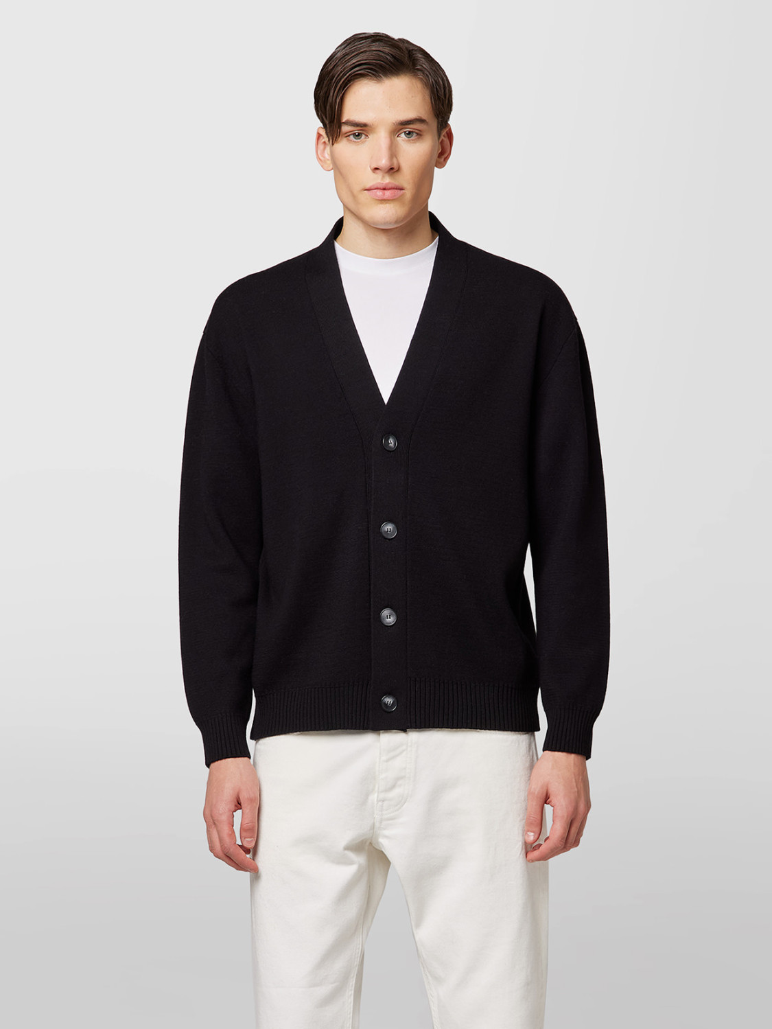 ALPHA STUDIO: CARDIGAN IN FABRIC KNIT