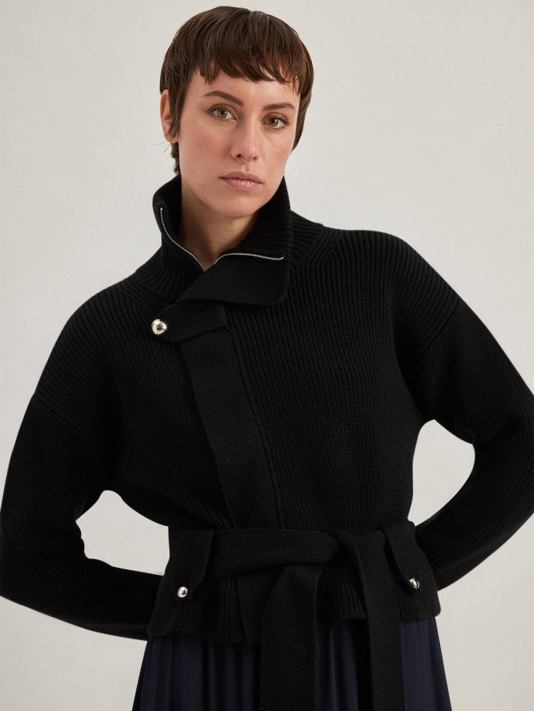 CARDIGAN IN MERINO WOOL WITH ZIP