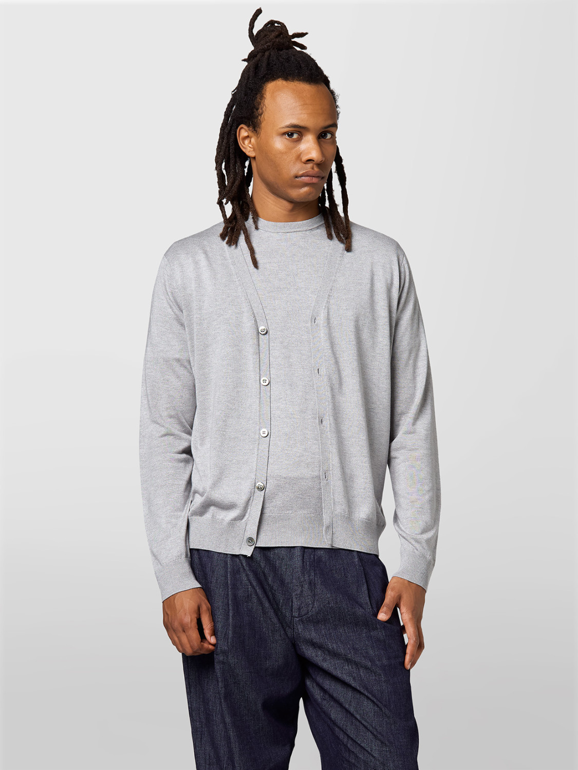 ALPHA STUDIO: SILK AND CASHMERE CARDIGAN