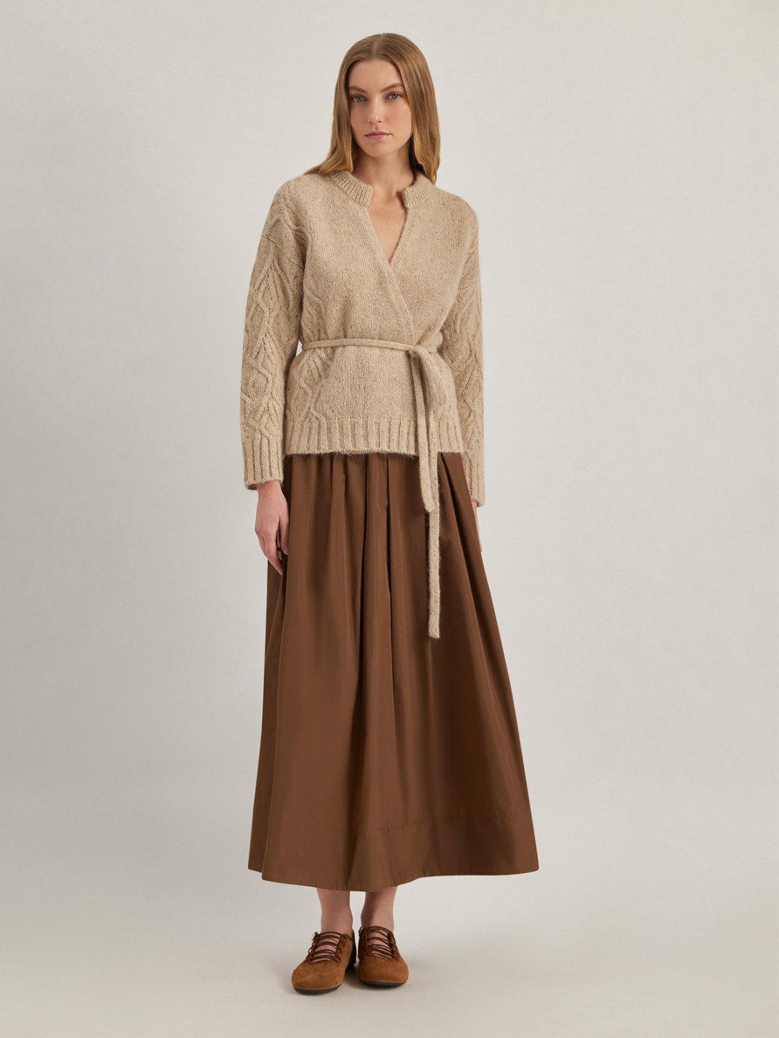 ALPHA STUDIO: METALLIC CARDIGAN IN ALPACA