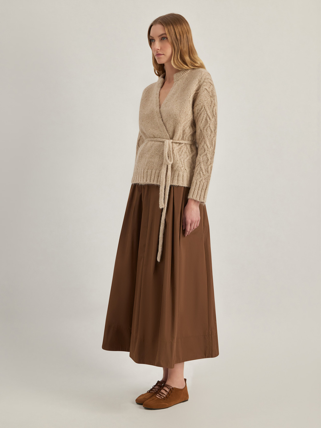 ALPHA STUDIO: METALLIC CARDIGAN IN ALPACA