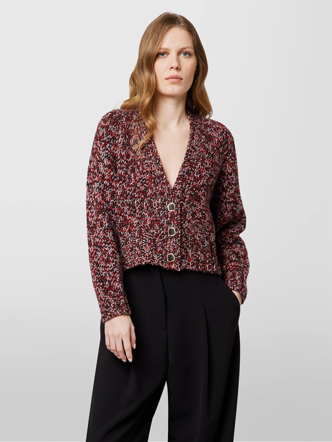ALPHA STUDIO: MOULINE CARDIGAN IN THREE COLORS