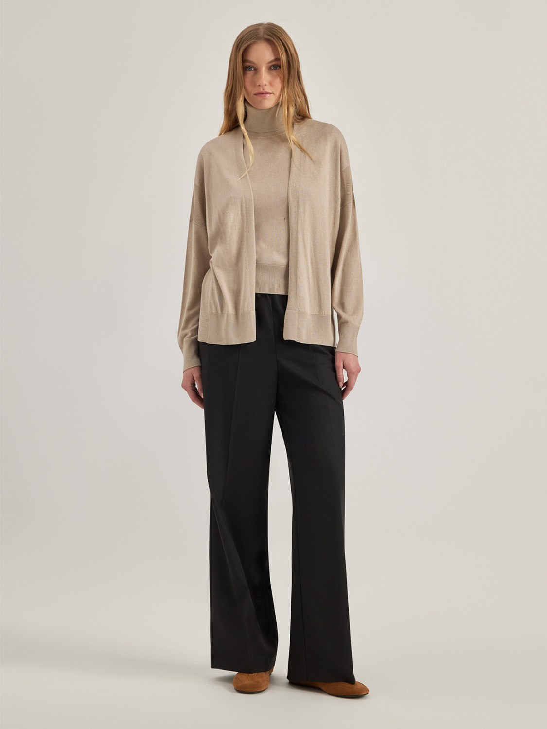 ALPHA STUDIO: CARDIGAN SCIALLATO IN SETA E CASHMERE
