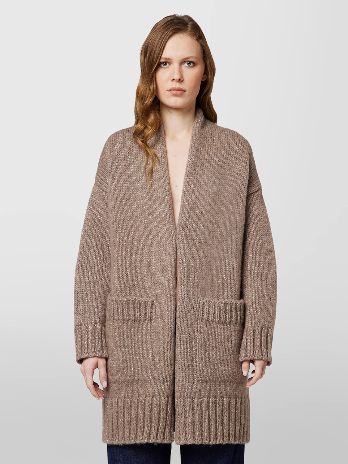 ALPHA STUDIO: SOFT AND SHINY CARDIGAN WITH POCKETS