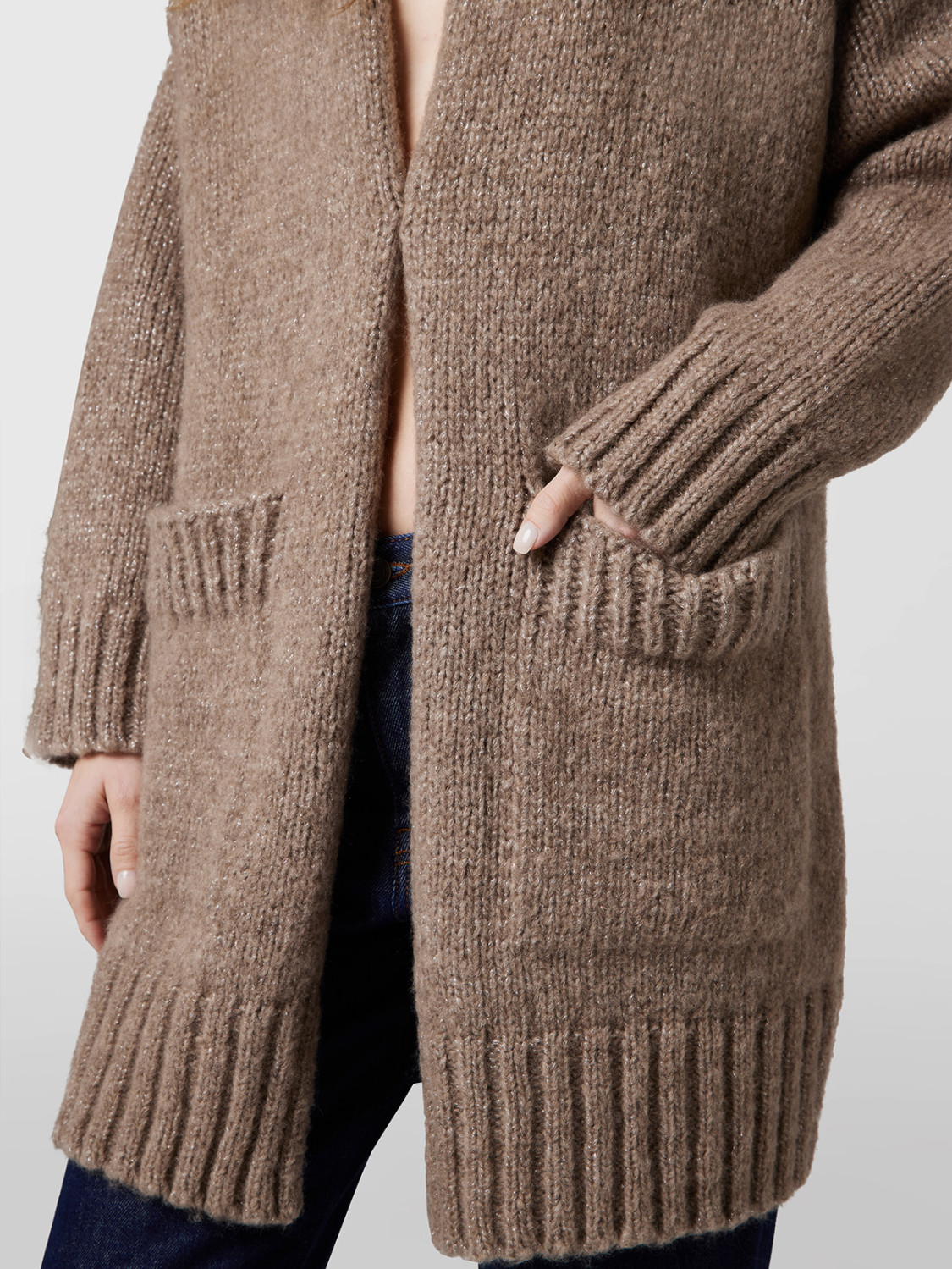 ALPHA STUDIO: SOFT AND SHINY CARDIGAN WITH POCKETS
