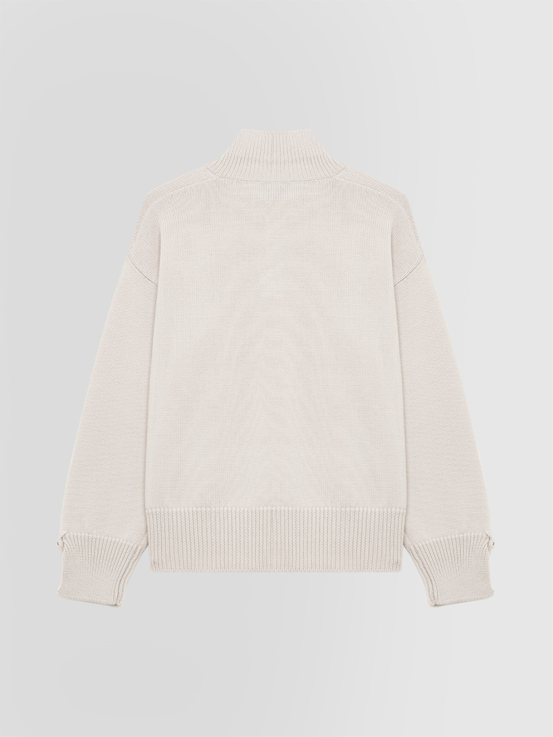 ALPHA STUDIO: JERSEY DE CUELLO ALTO EN LANA MERINO CON BOTONES