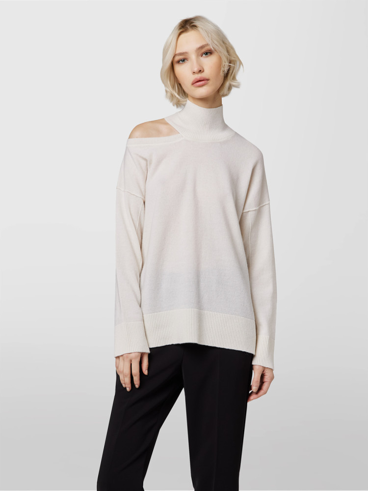 CHIC GRUNGE RAISED COLLAR SWEATER