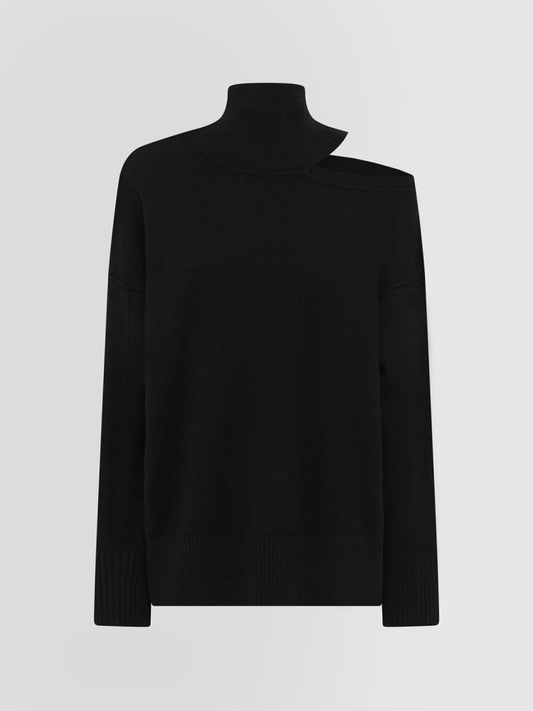 CHIC GRUNGE RAISED COLLAR SWEATER