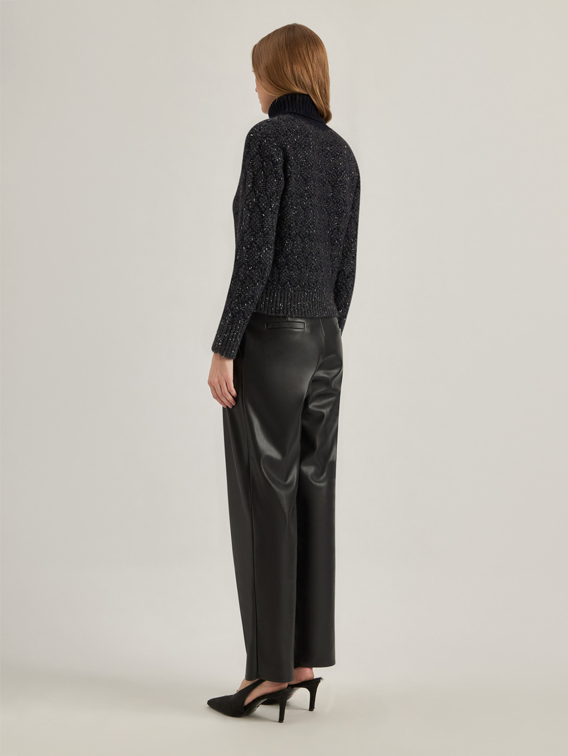 ALPHA STUDIO: HAIRY TURTLENECK SWEATER IN ALPACA BLEND