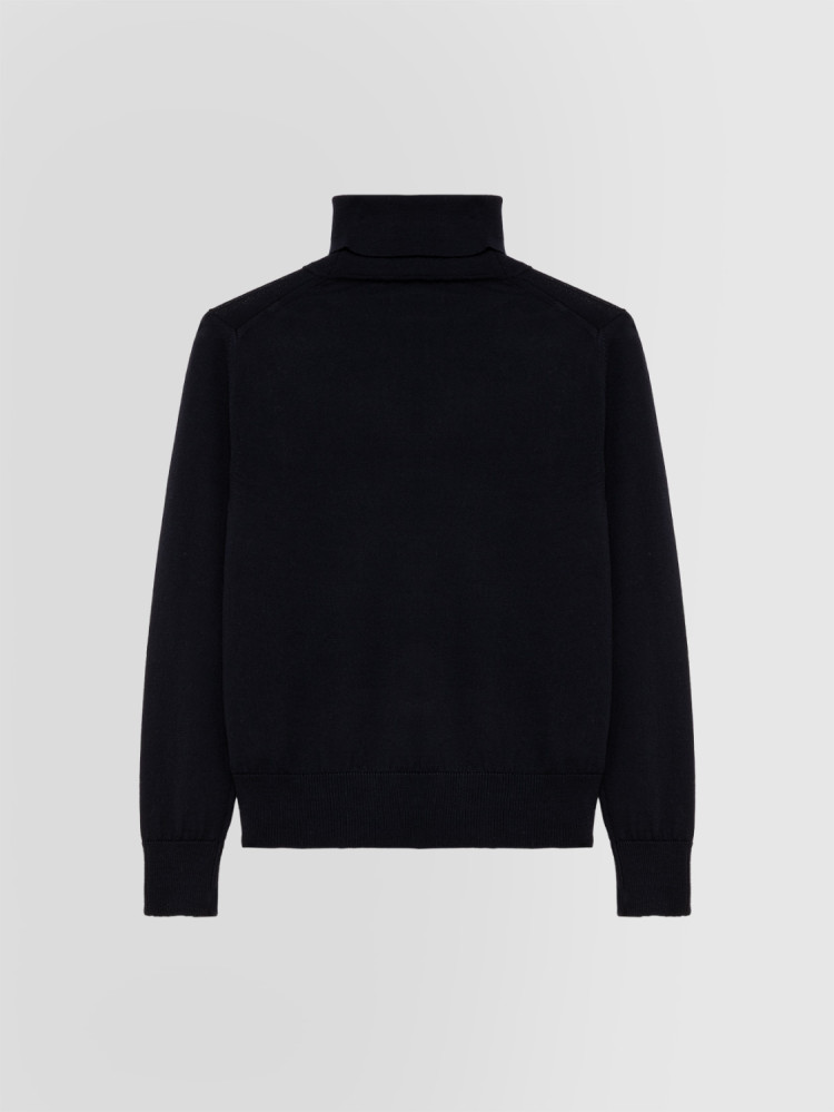 JERSEY DE CUELLO VUELTO EN LANA MERINO