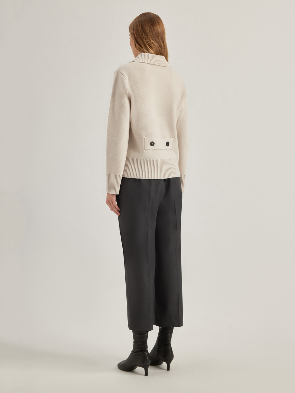 ALPHA STUDIO: DOUBLE-BREASTED JACKET IN GEELONG WOOL