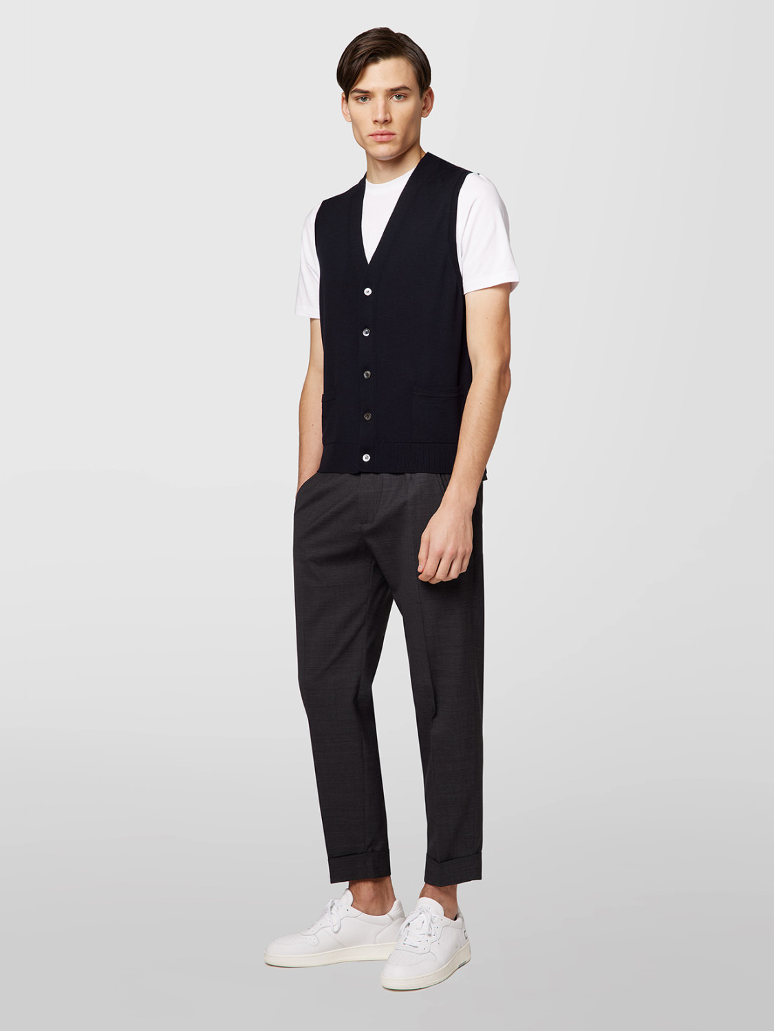 ALPHA STUDIO: GILET BOTTONI IN MERINOS