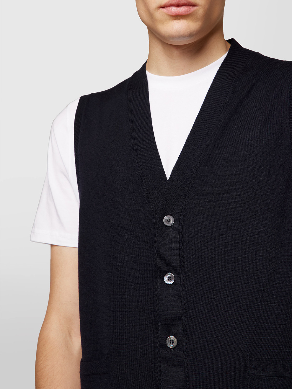 ALPHA STUDIO: GILET BOTTONI IN MERINOS