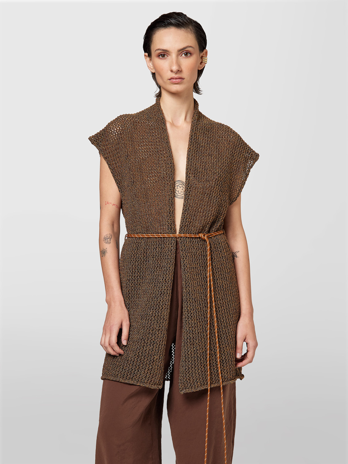 ALPHA STUDIO: GILET OPENWORK