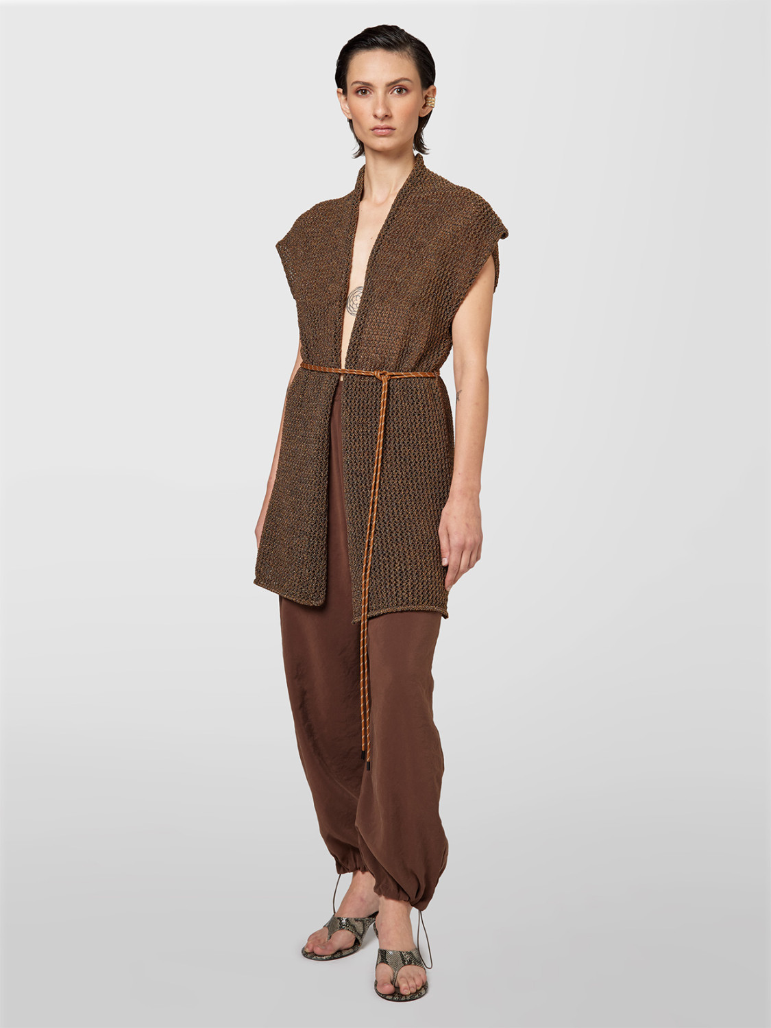 ALPHA STUDIO: GILET OPENWORK