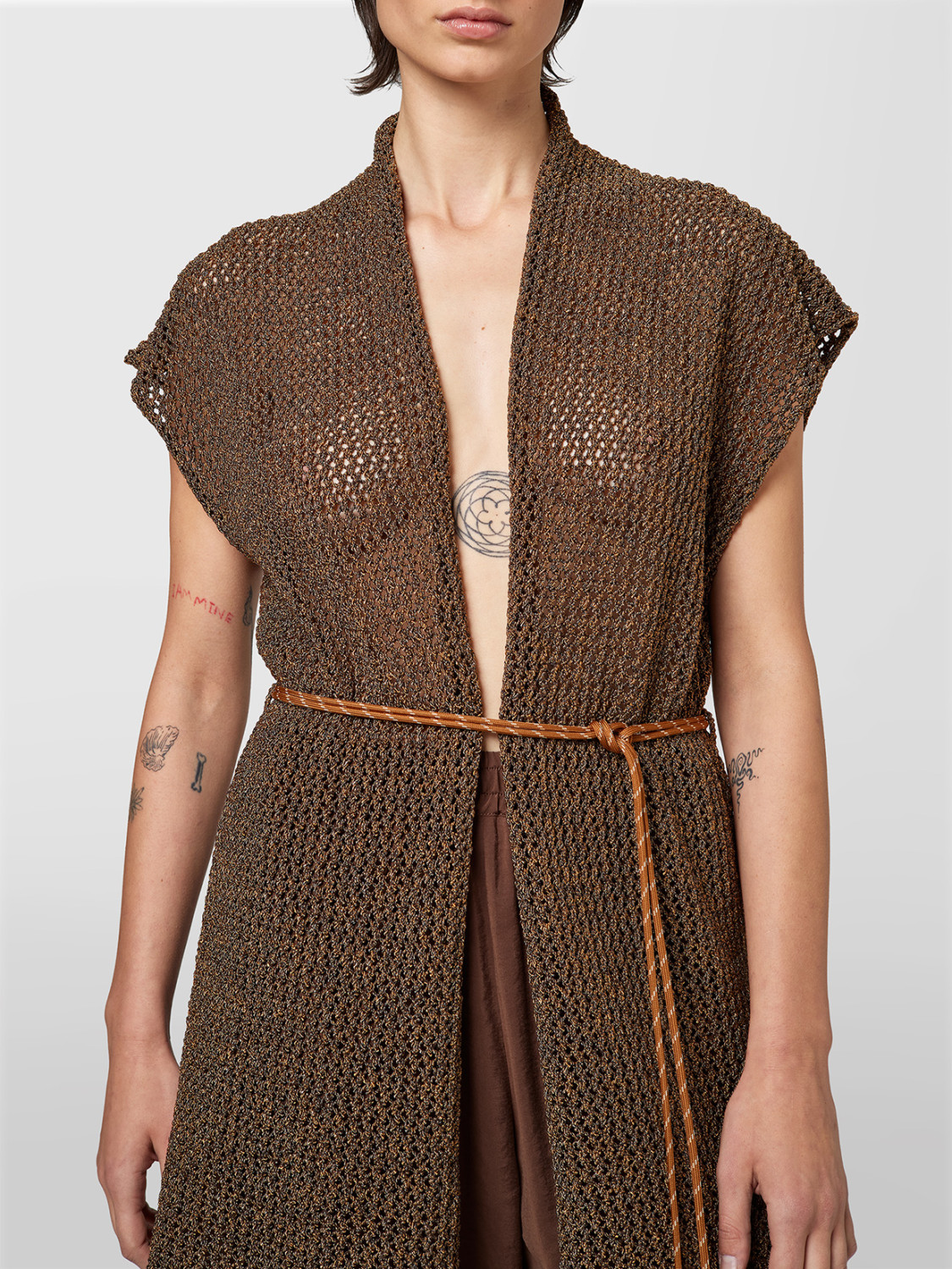 ALPHA STUDIO: GILET OPENWORK