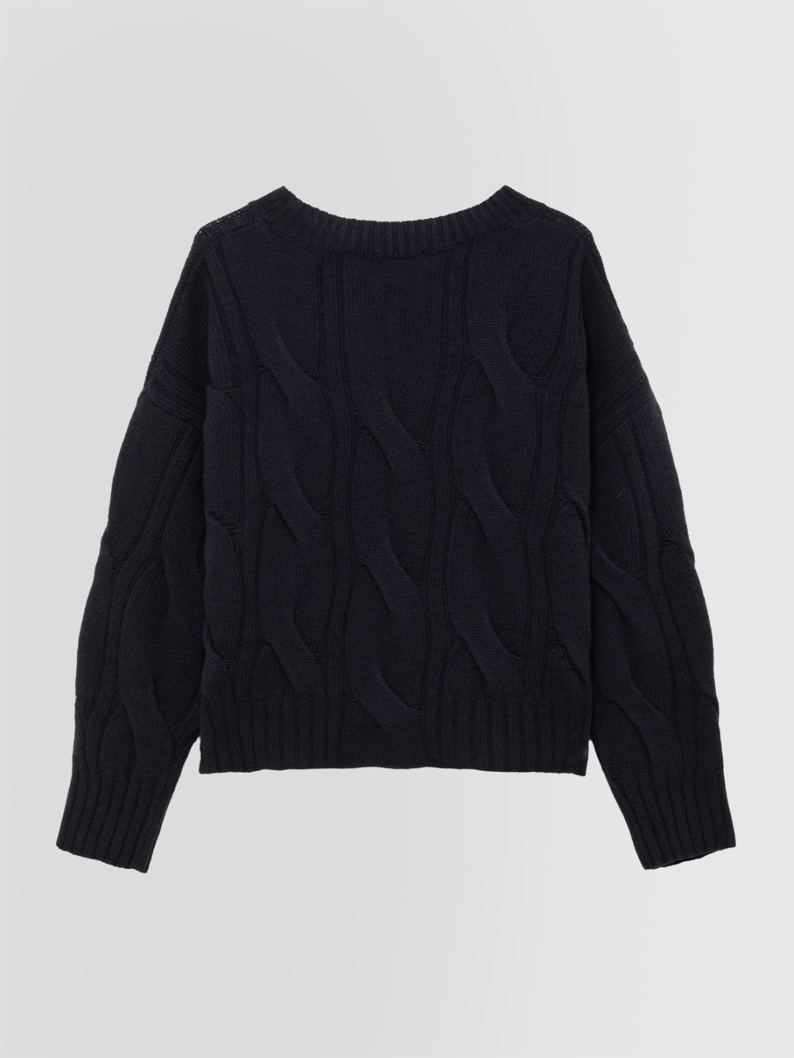 ALPHA STUDIO: JERSEY BOXY DE CUELLO REDONDO CON TRENZAS