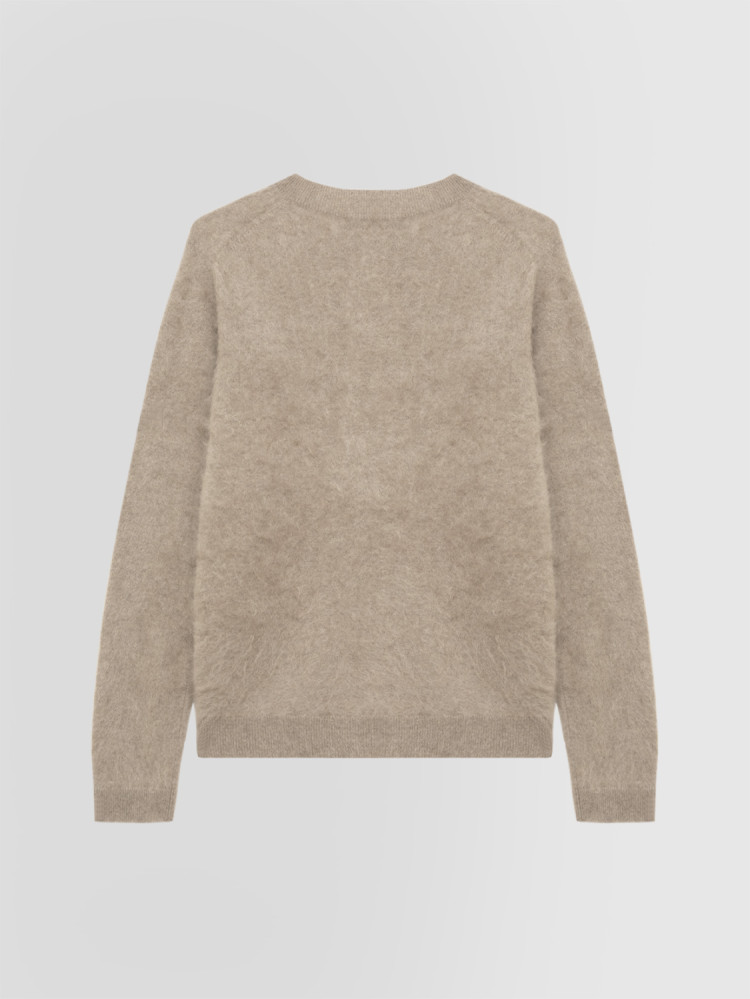 JERSEY DE CUELLO REDONDO BRUSHED EN CACHEMIRA