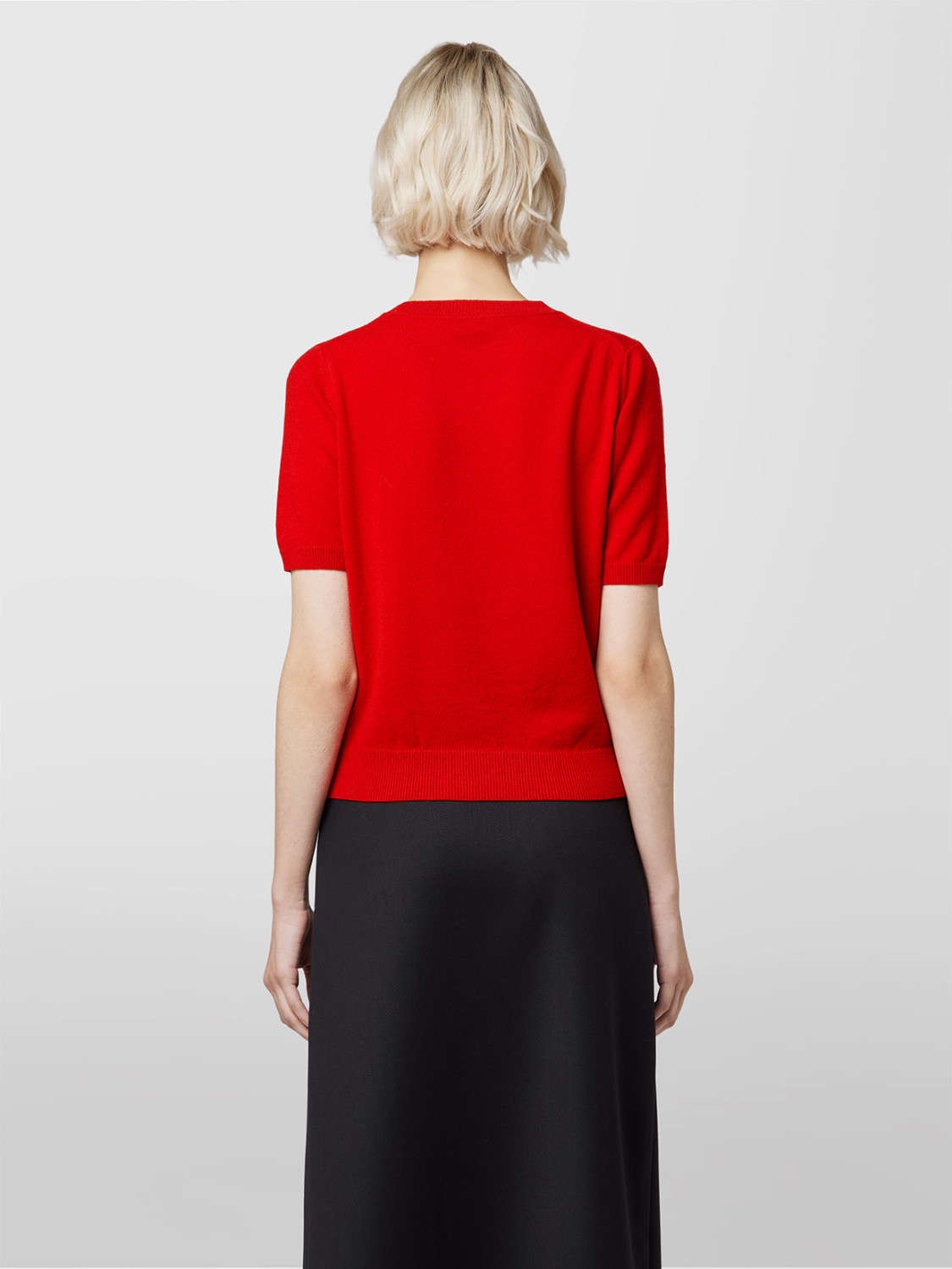 ALPHA STUDIO: CROPPED RETRO CREW NECK SWEATER