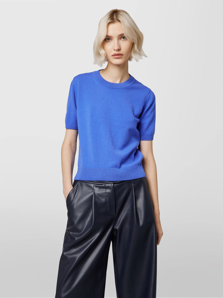 CROPPED RETRO CREW NECK SWEATER