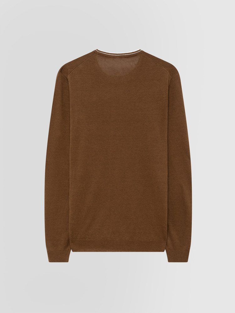 LINEN AND COTTON CREW NECK