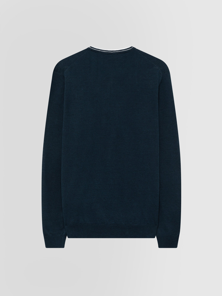 LINEN AND COTTON CREW NECK