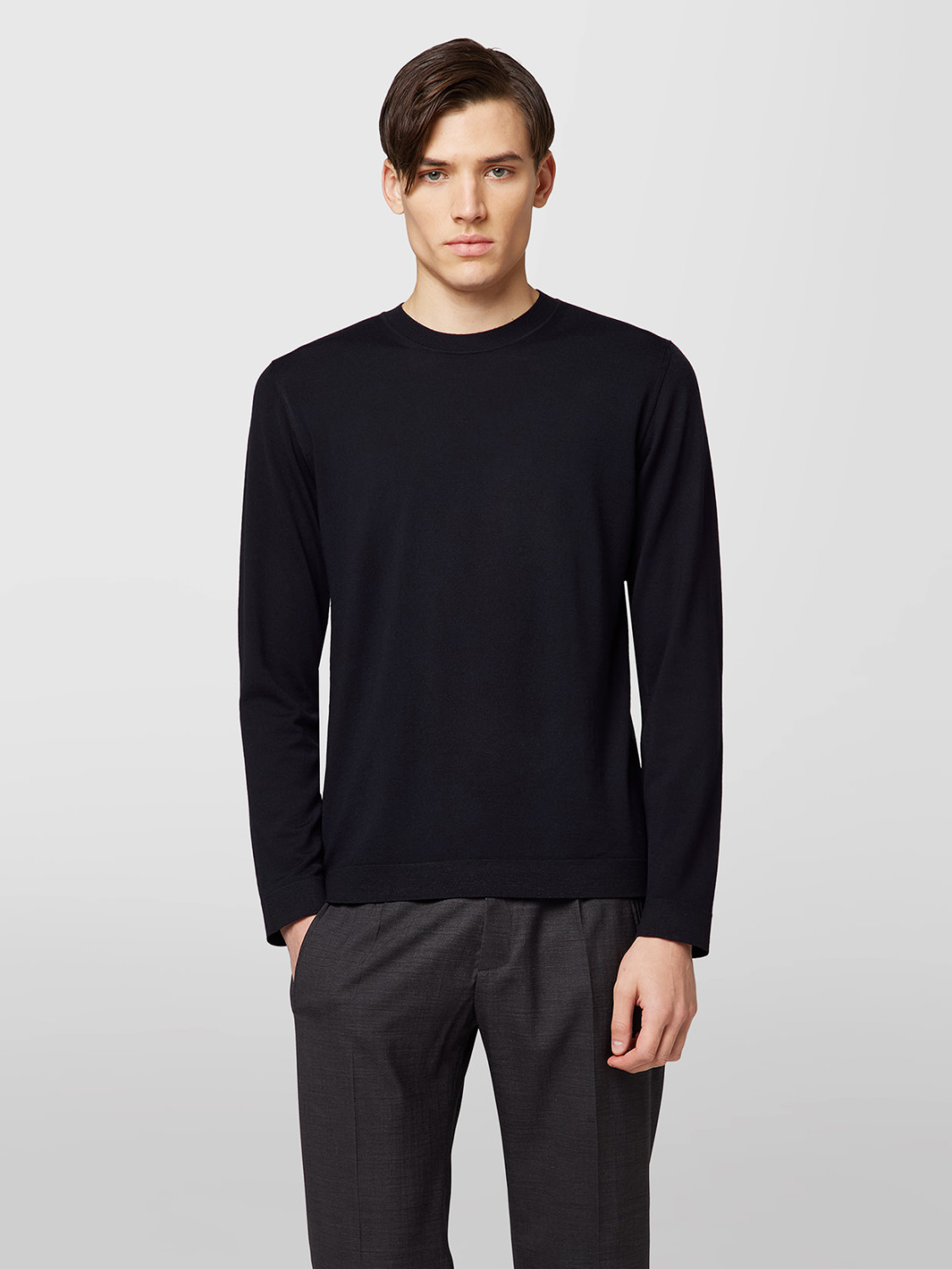 ALPHA STUDIO: CUELLO REDONDO EN MERINO ULTRAFINO