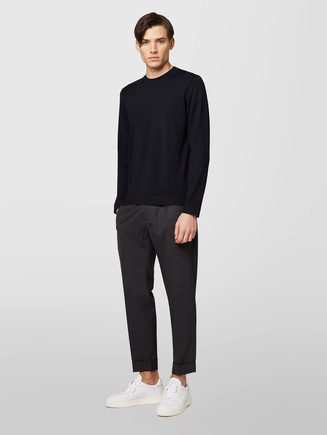 ALPHA STUDIO: CUELLO REDONDO EN MERINO ULTRAFINO