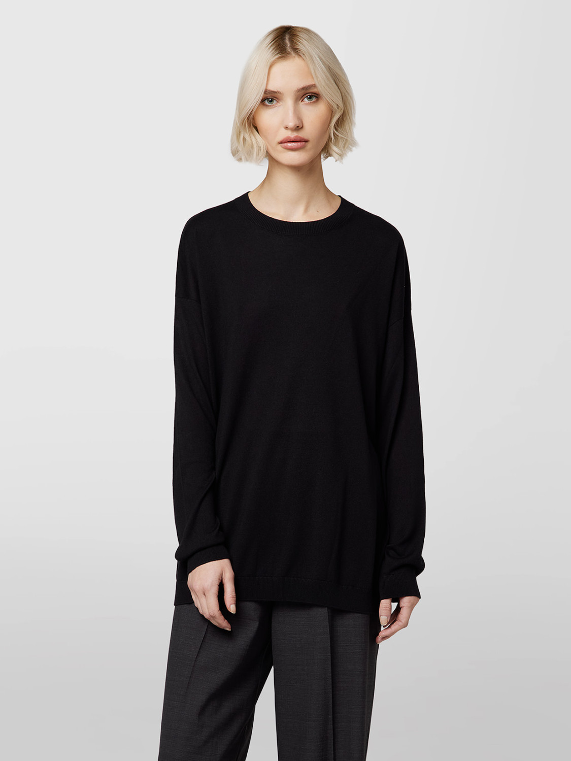 ALPHA STUDIO: CREWNECK IN SILK AND CASHMERE