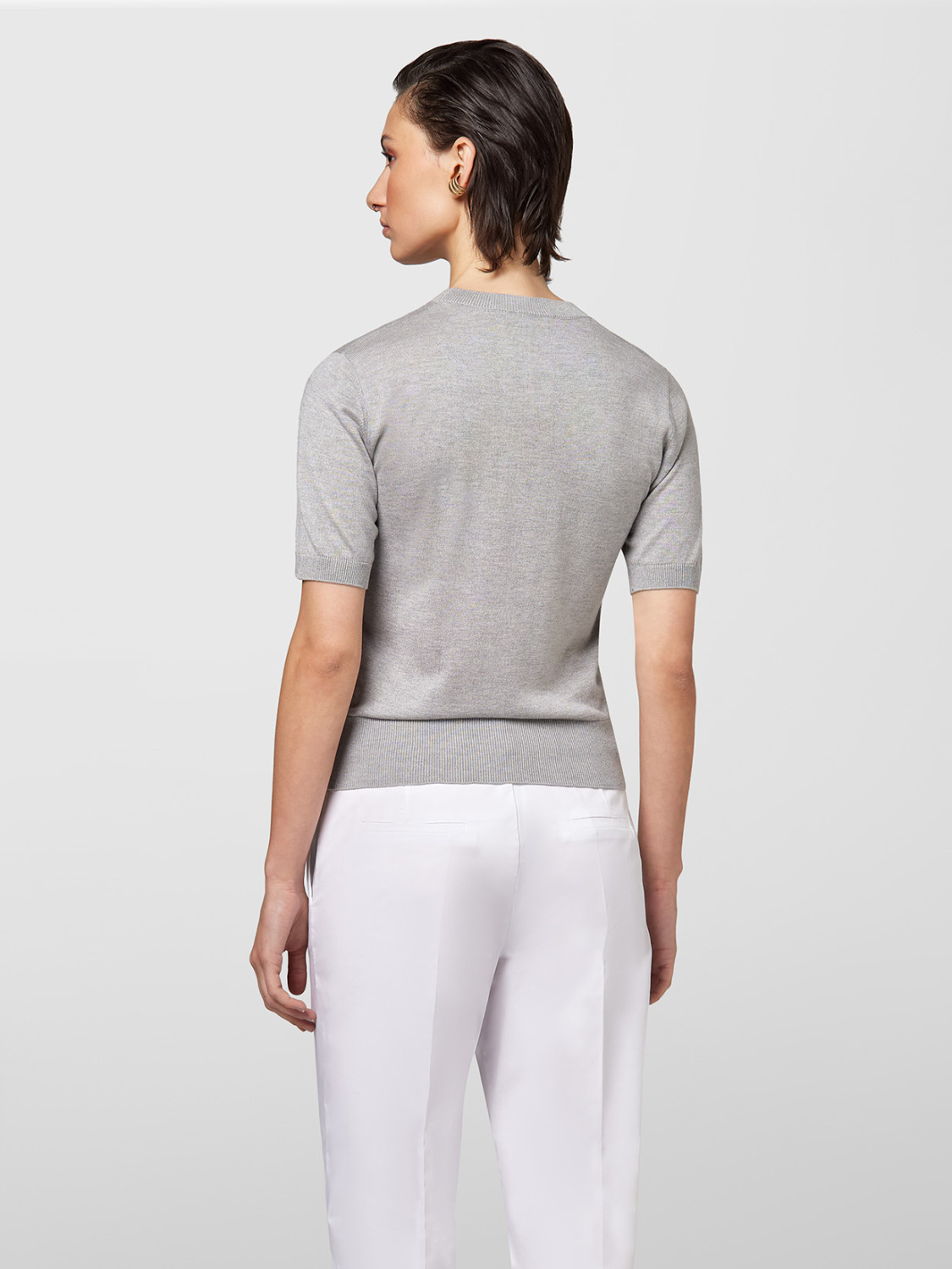 ALPHA STUDIO: SILK AND CASHMERE CREW NECK