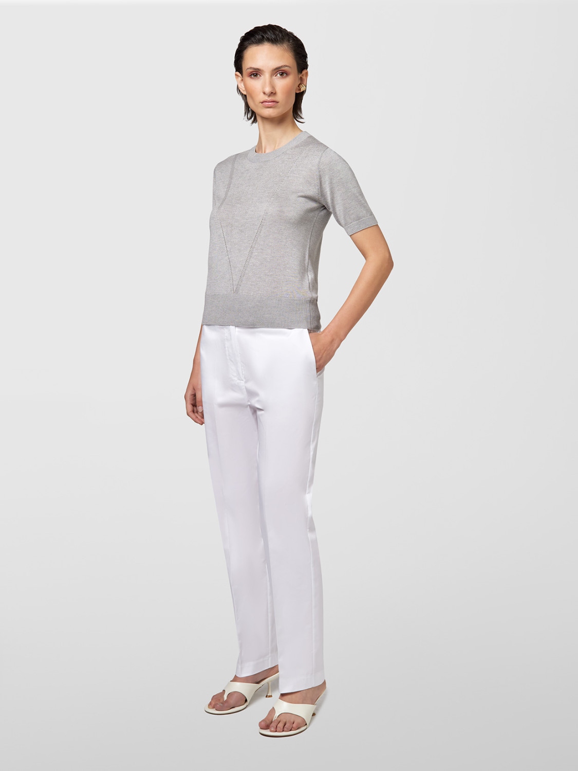 ALPHA STUDIO: SILK AND CASHMERE CREW NECK