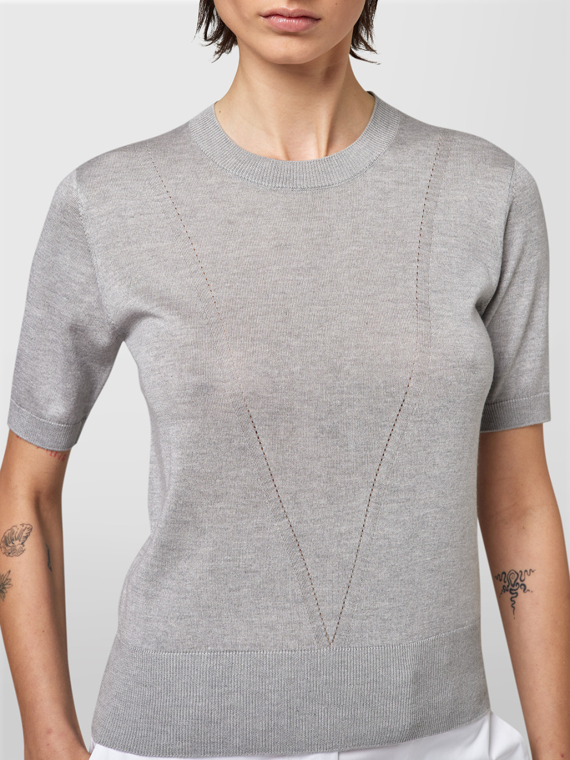 ALPHA STUDIO: SILK AND CASHMERE CREW NECK
