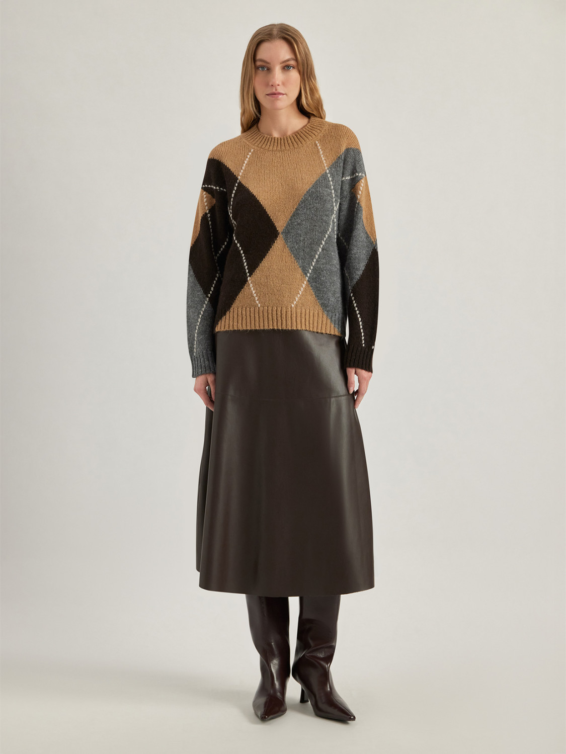 ALPHA STUDIO: GIROCOLLO INTARSIO ARGYLE