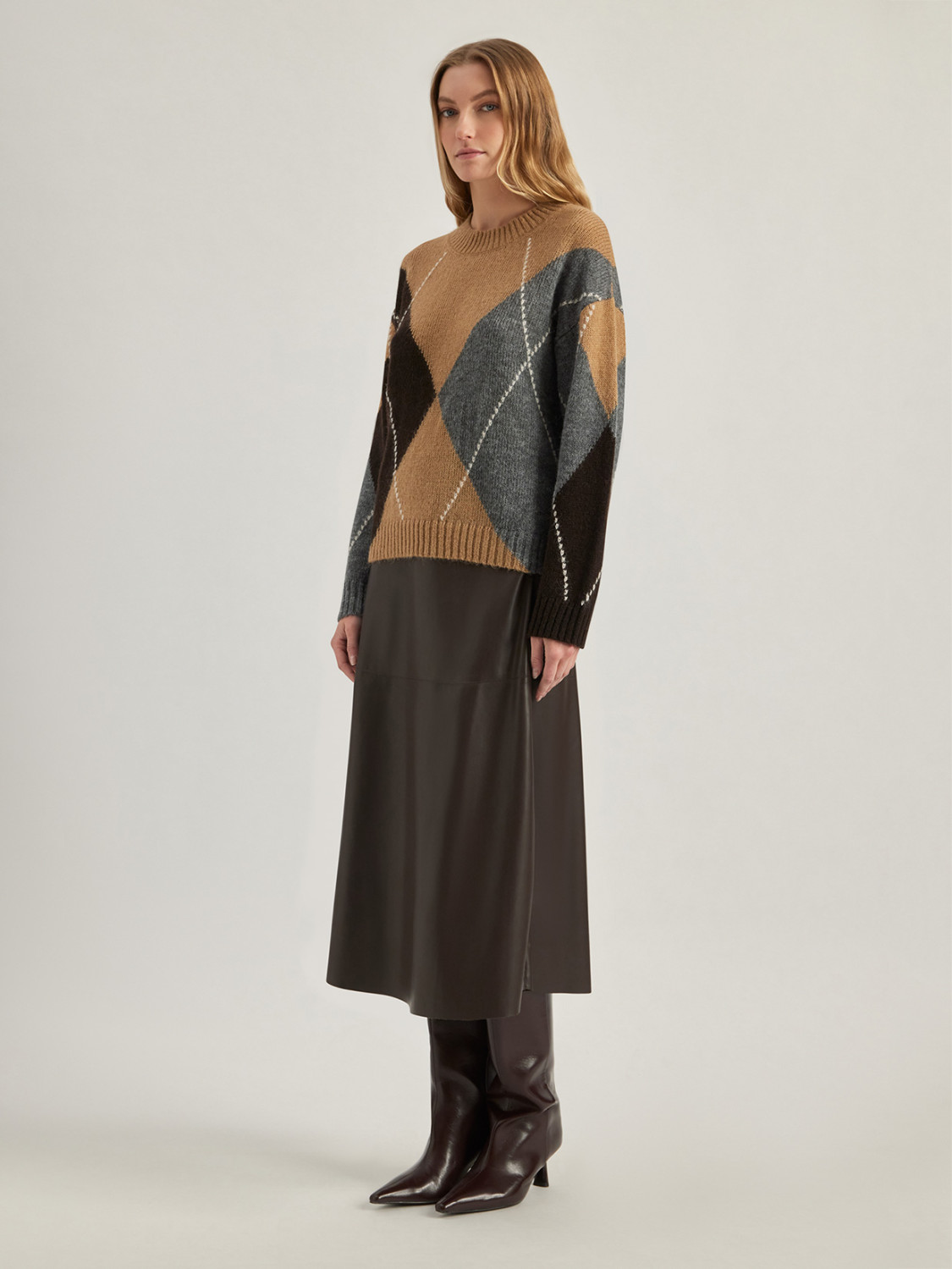 ALPHA STUDIO: GIROCOLLO INTARSIO ARGYLE