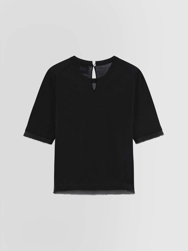 MIX FABRIC CREW NECK