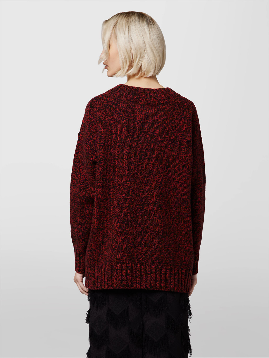 ALPHA STUDIO: MOULINE CREW NECK SWEATER IN TWO COLORS