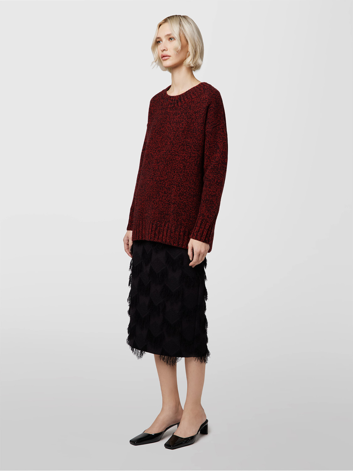 ALPHA STUDIO: MOULINE CREW NECK SWEATER IN TWO COLORS