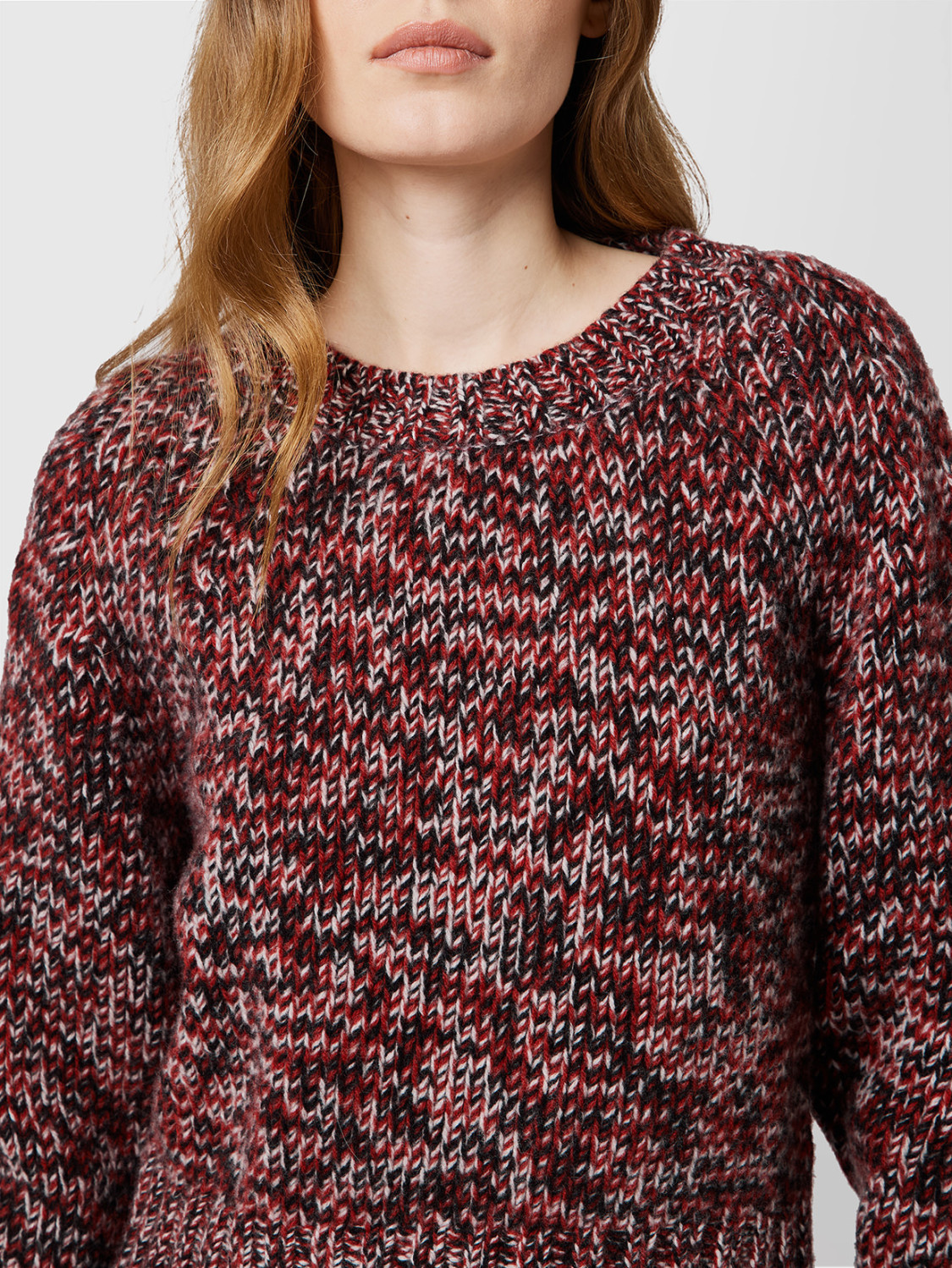 ALPHA STUDIO: MOULINE CREW NECK SWEATER IN THREE COLORS