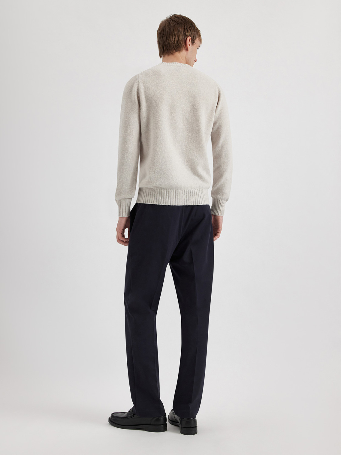 ALPHA STUDIO: MULTI-PLY CREW NECK SWEATER IN WOOL AND CASHMERE