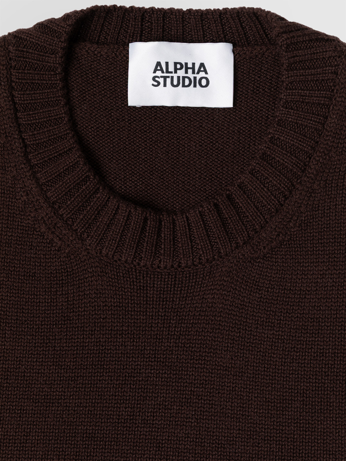 ALPHA STUDIO: MULTI-PLY CREW NECK SWEATER IN MERINO WOOL