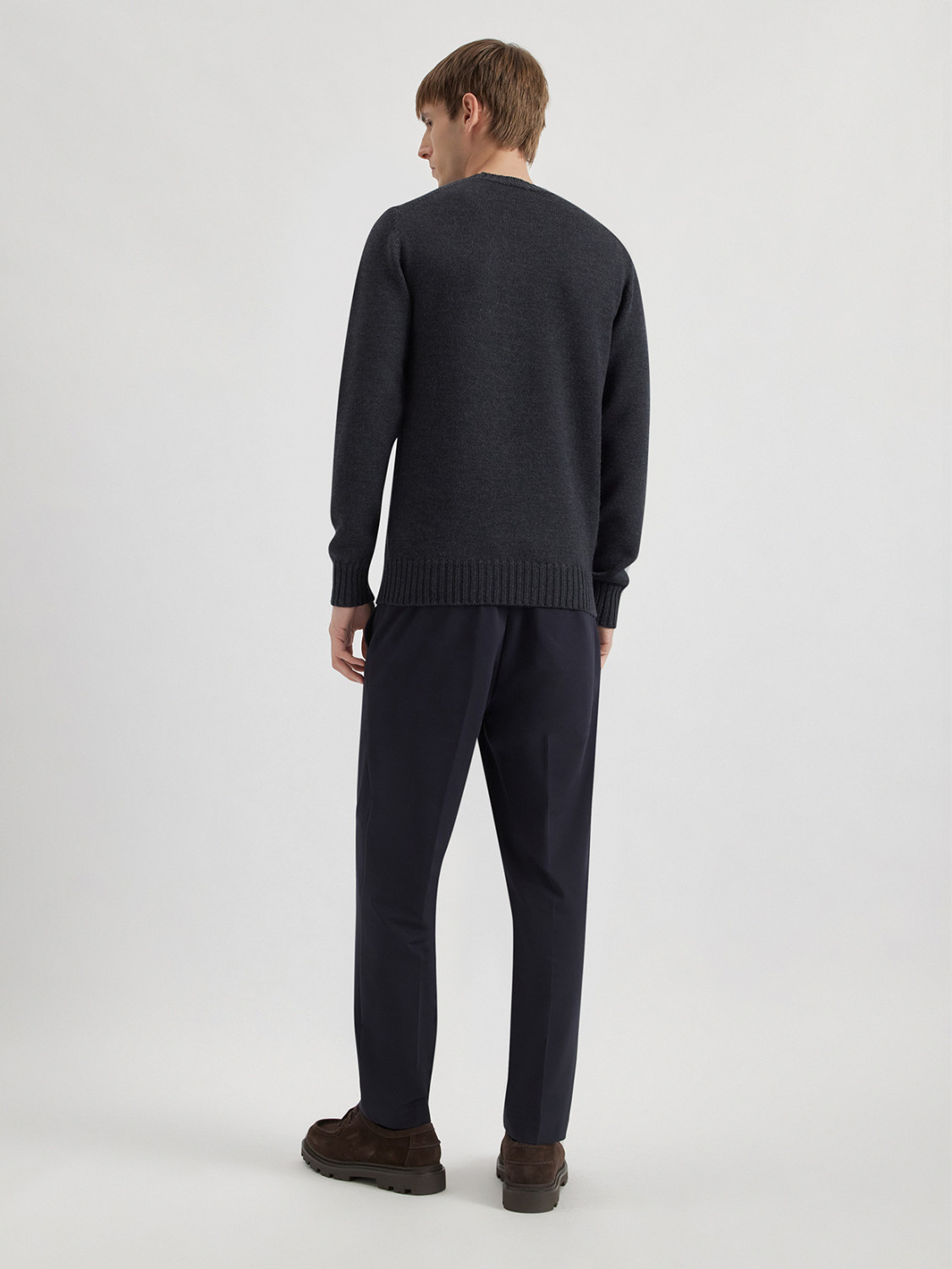 ALPHA STUDIO: MULTI-PLY CREW NECK SWEATER IN MERINO WOOL