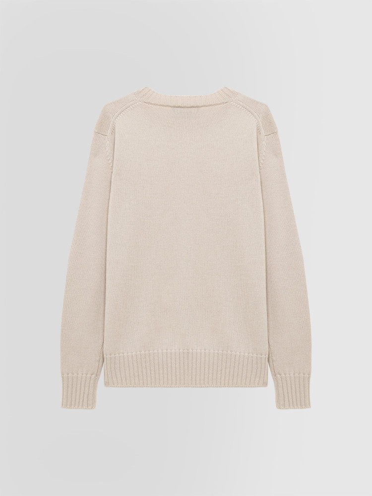 JERSEY DE CUELLO REDONDO DE VARIOS CABOS EN LANA MERINO