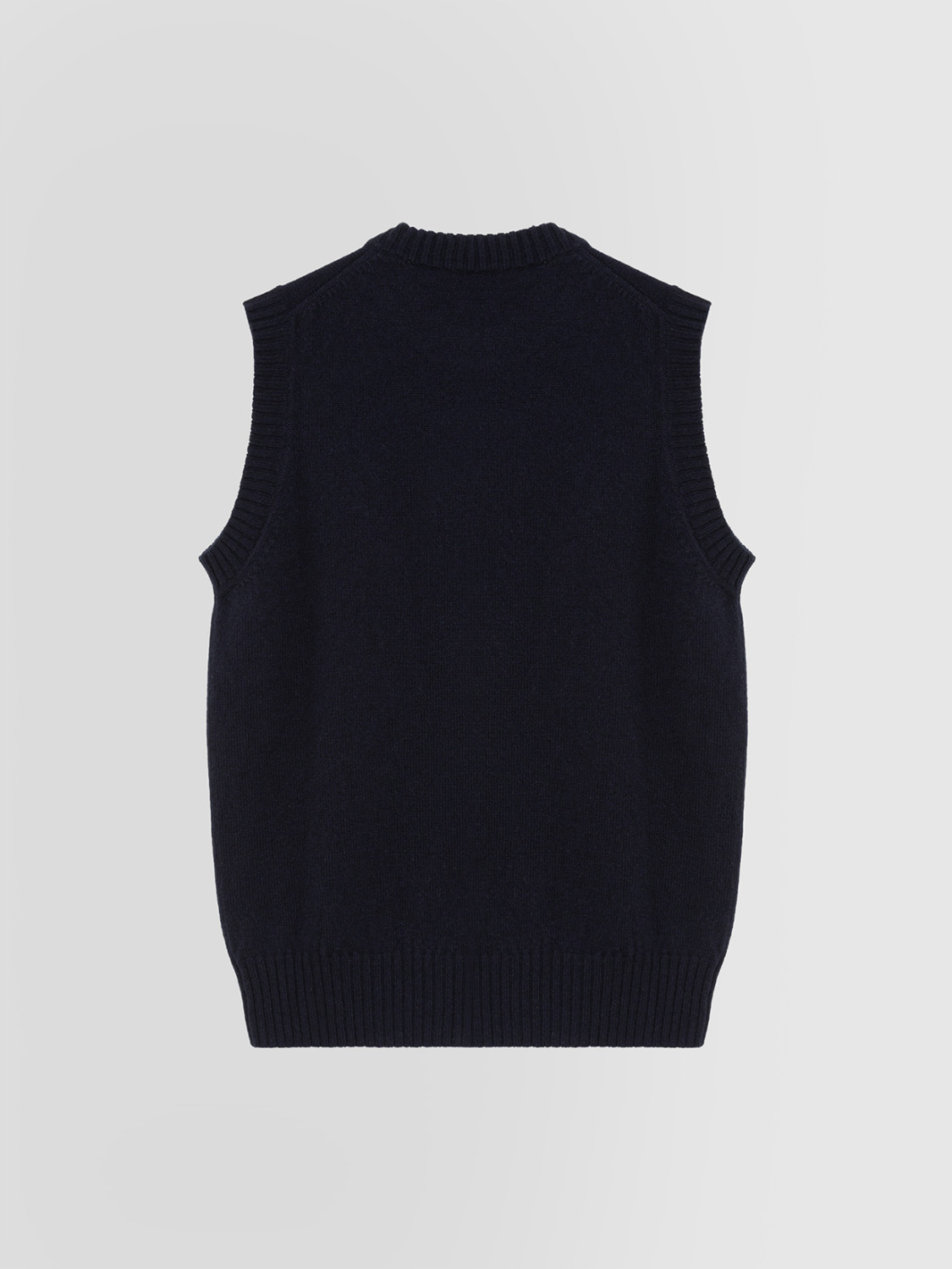 ALPHA STUDIO: MULTI-PLY SLEEVELESS CREW NECK SWEATER IN WOOL AND CASHMERE