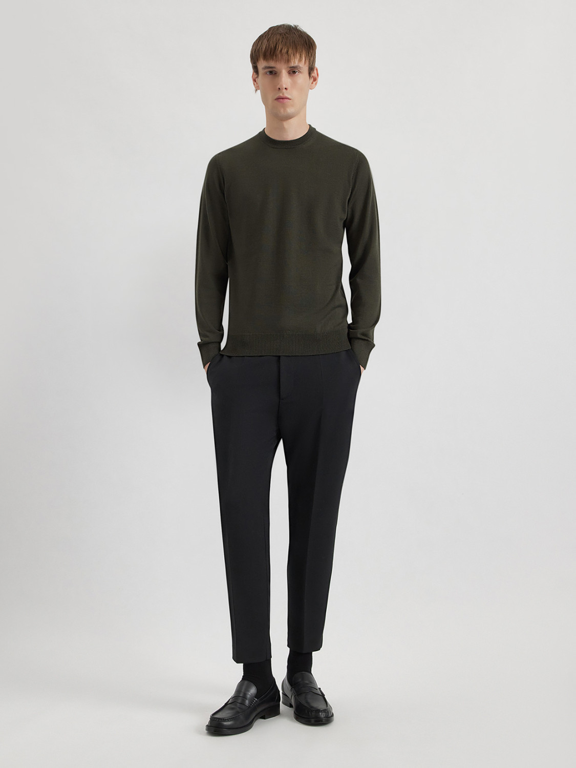 ALPHA STUDIO: GIROCOLLO SLIM IN MERINOS